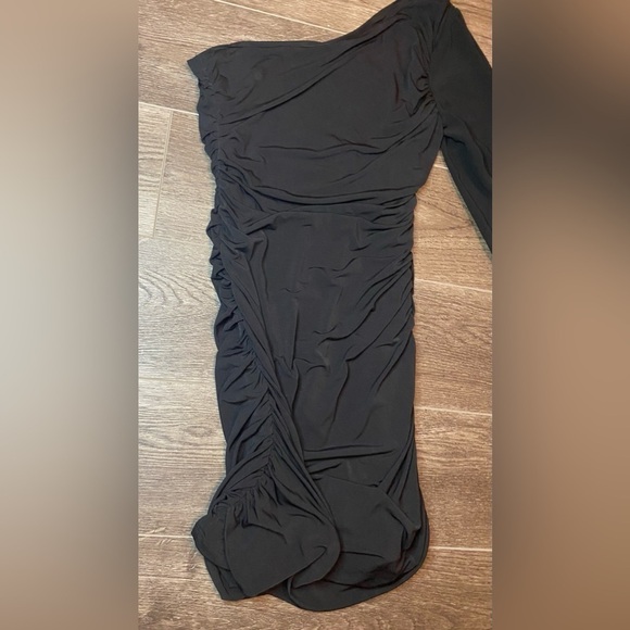 Jodi Kristopher mini black cocktail dress one sleeve size small - Picture 3 of 6